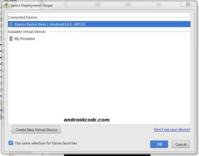 Use mobile as Emulator in Android studio