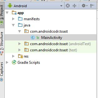 Android toast and button Example
